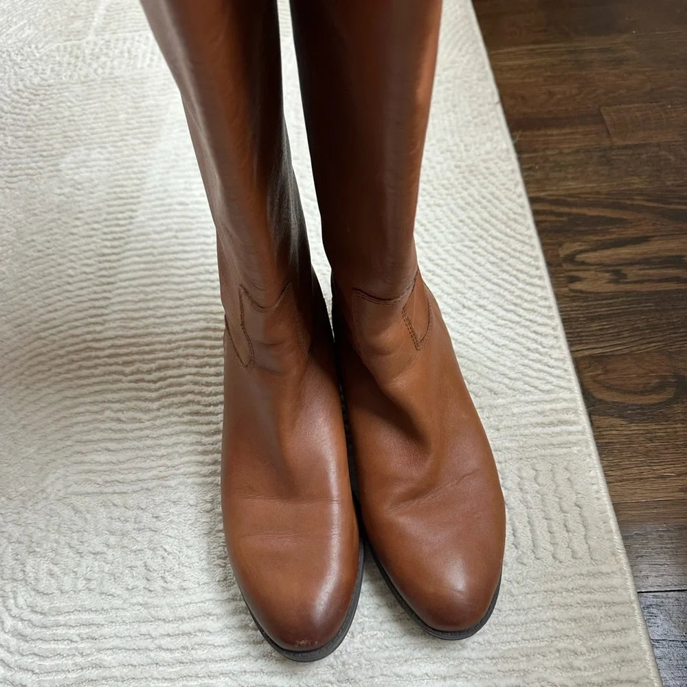 Sam Edelman Tall Leather Over-the-Knee Boots in Cognac Brown